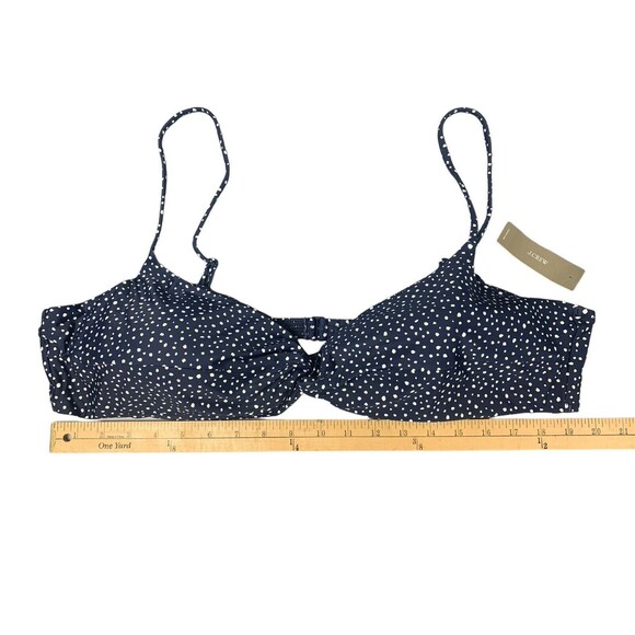 New! J.Crew Bikini Top Women's Plus Size 3X Strappy Twist in Dot Navy BH536 - Picture 3 of 9